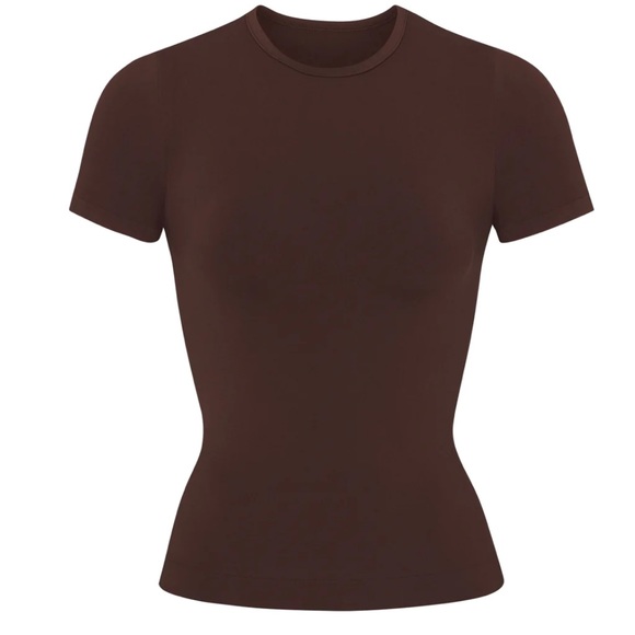 Skims Smooth Smoothing T-shirt Tee size Medium Cocoa - Picture 5 of 6